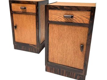 Two Art Deco Modernist Nightstands or Bedside Tables, 1920s 2